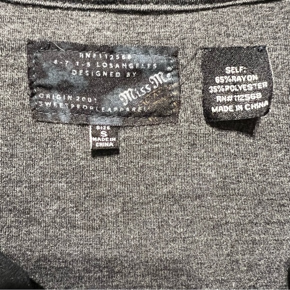 Miss Me Cardigan Distressed Studded Appliqued Embellished Button Up Gray - Picture 10 of 11